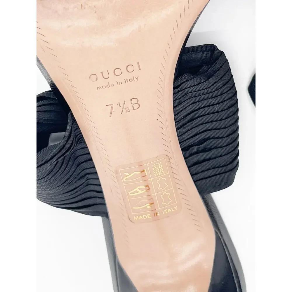 Gucci Vintage Retro 2004 Tom Ford Black Jersey Bamboo Heel Mule Sandals 7.5